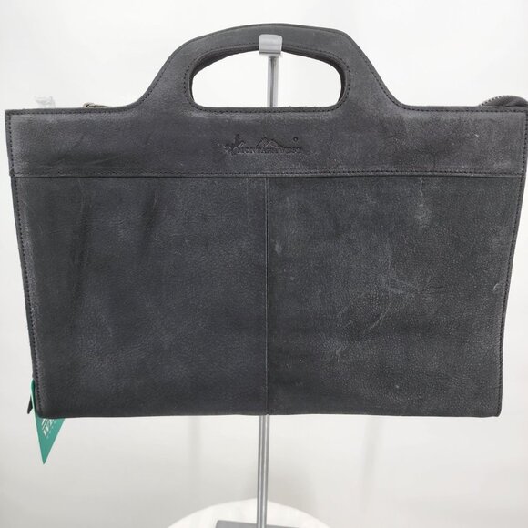 MONTANA WEST Black Genuine Leather Laptop Case Tote & Wristlet Set NWT - Picture 3 of 9